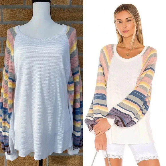 Free People Rainbow Dreams Swit Top small - Picture 1 of 10
